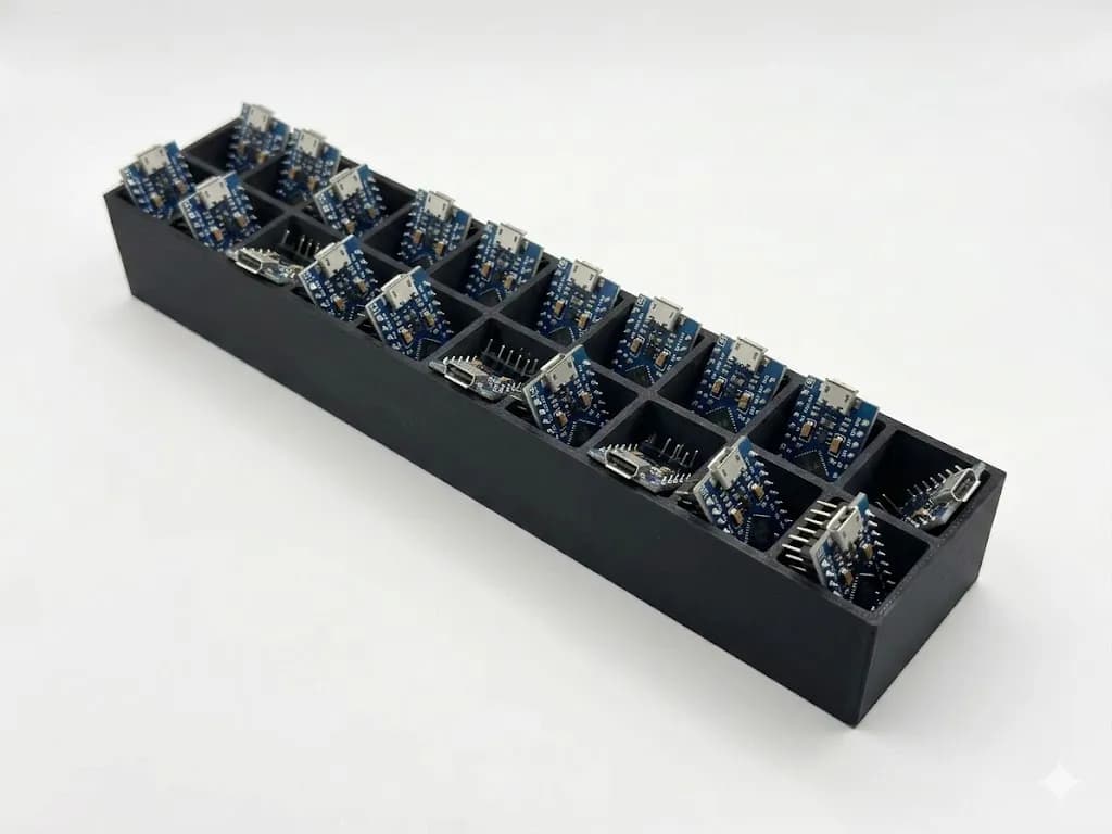 Органайзер-касетниця для плат Arduino Nano та ін. чорний 22х4.6х3.2см
