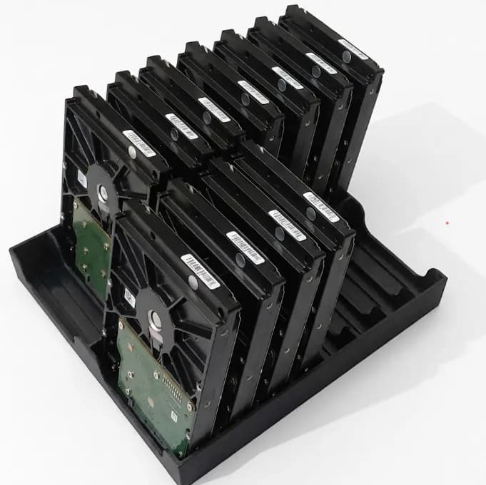 Тримач-органайзер для жорстик дисків HDD 3.5 на 16 слотів чорний 23.5х21.5х3.6см