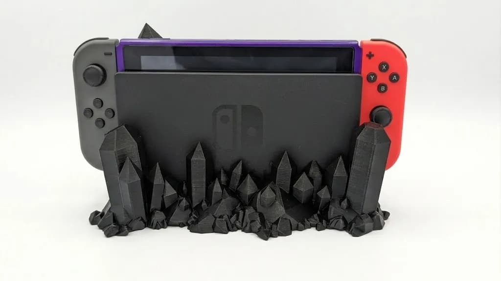 Настільна підставка для док станції Nintendo Switch «Кристали» чорна - зображення 1