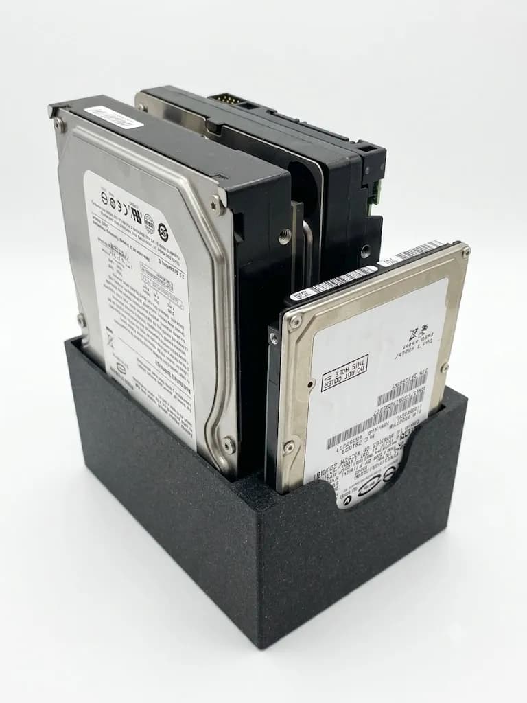 Настільна підставка-органайзер для жорстких дисків (3x 3.5" HDD, 1x 2.5" SSD) чорна