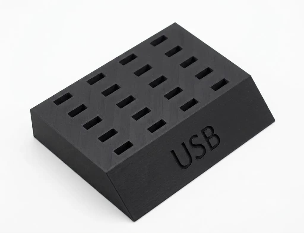 Чорний настільний органайзер-холдер для 20 USB флешок - зображення 1