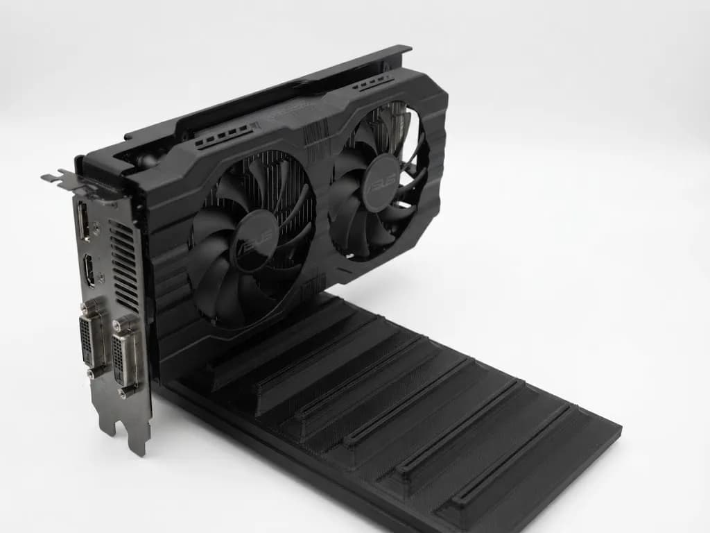 Підставка-тримач для відеокарт PCIe, чорна, на 7 слотів - зображення 1