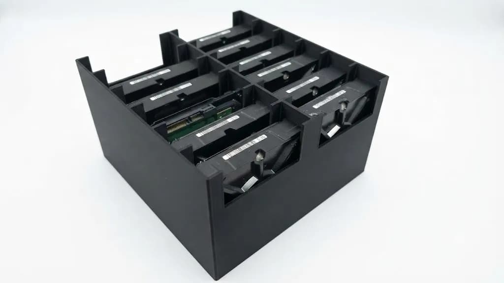 Органайзер-стійка для 12 жорстких дисків 3,5" HDD, чорний, настільний тримач