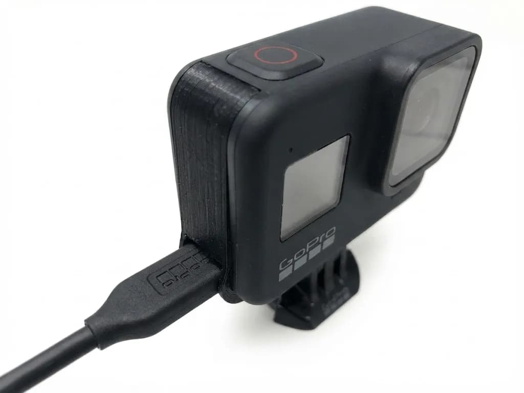 Кришка акумуляторного відсіку для GoPro Hero 8 з отвором для USB чорна
