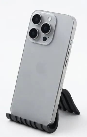 Настільна ребриста підставка для смартфона, чорна - зображення 1
