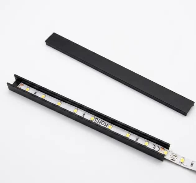 Накладний профіль для LED стрічки чорний (комплект), 15см