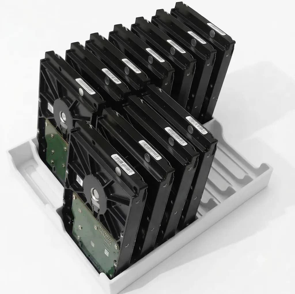 Тримач-органайзер для жорстик дисків HDD 3.5 на 16 слотів білий 23.5х21.5х3.6см - зображення 1