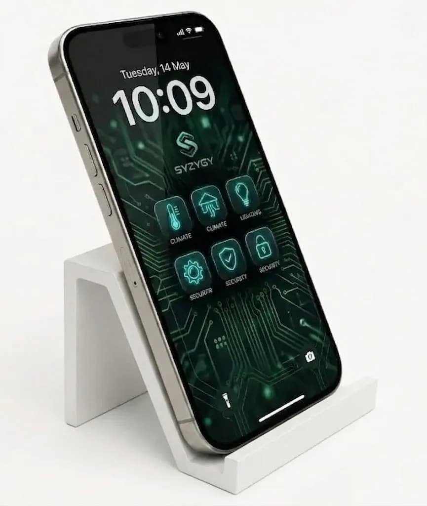 Білий матовий настільний тримач для смартфона, компактний 8×6.7×5.4 см
