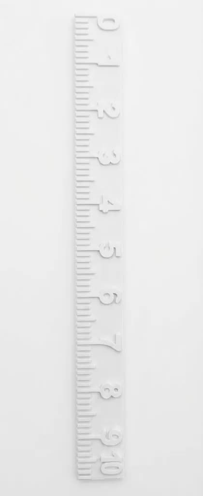 Лінійка 10 дюймів (25,4 см) дюймова пластикова матова, біла