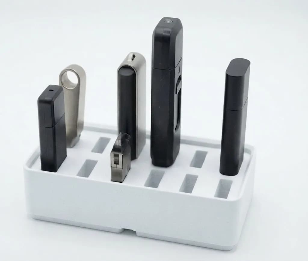 Настільний органайзер для флешок та USB-накопичувачів на 12 слотів, білий - зображення 1