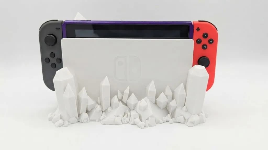 Настільна підставка для док-станції Nintendo Switch «Кристали», біла - зображення 1