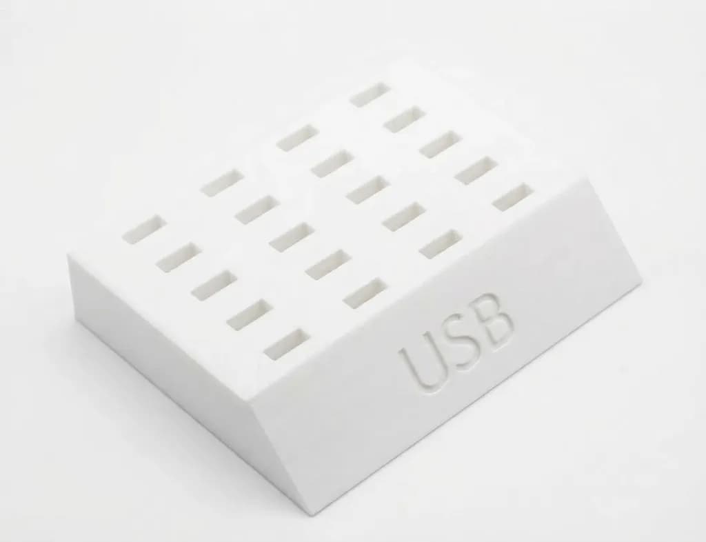 Настільний органайзер-холдер для 20 USB флешок, білий - зображення 1