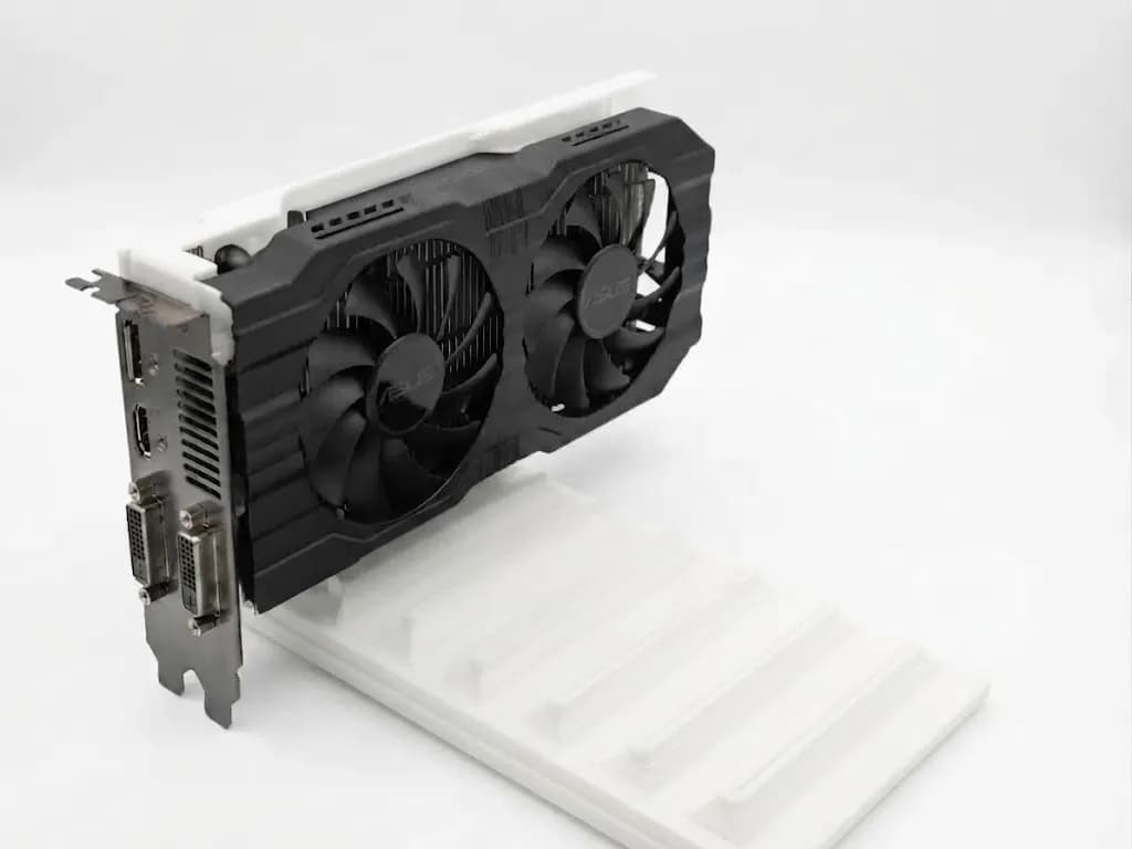 Підставка-тримач для відеокарт PCIe, біла, на 7 слотів - зображення 1