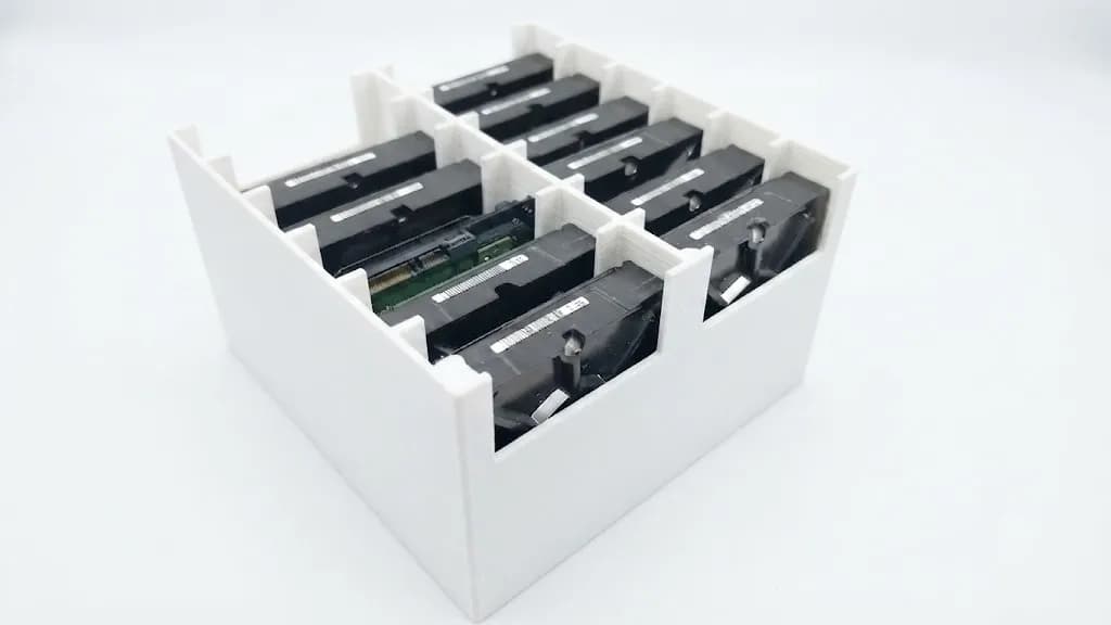 Органайзер-стійка для 12 жорстких дисків 3,5" HDD, білий, настільний тримач
