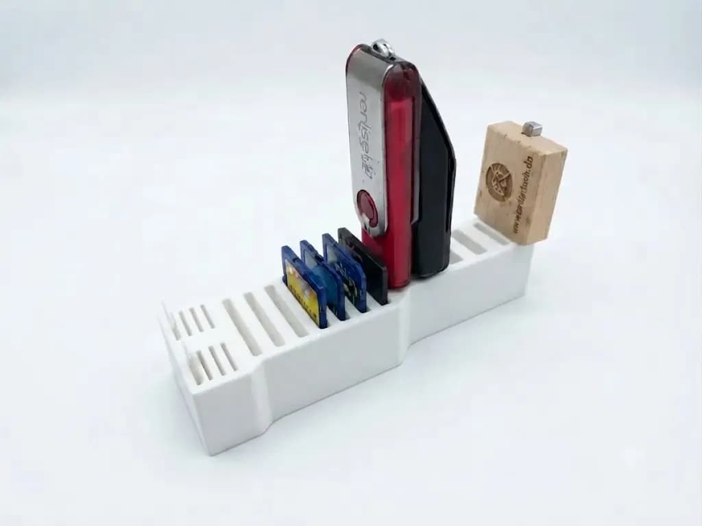 Органайзер для карт пам'яті та флешок (8 microSD, 7 SD, 4 USB-A), білий - зображення 1