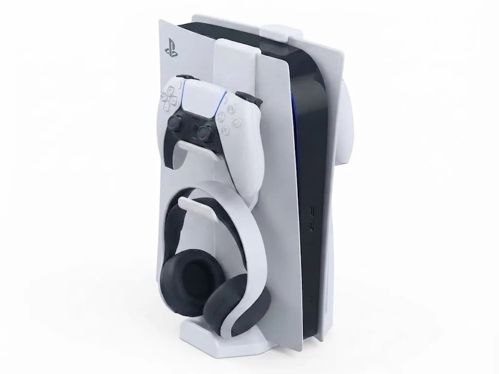 Кріплення для ігрового контролера та навушників PS5 для геймпада PlayStation DualSense, кронштейн з гачком, білий - зображення 1