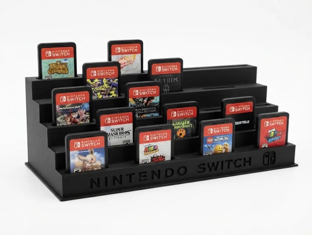 Органайзер-кейс для 18 картриджів Nintendo Switch, чорний - зображення 1