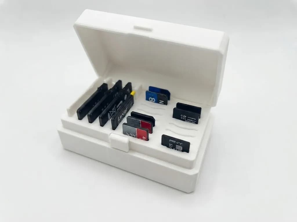 Кейс-органайзер для карт пам'яті (16x micro SD + 5x SD) – білий - зображення 1