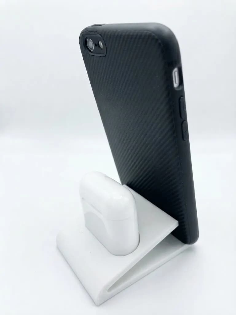 Тримач-підставка для телефона та навушників AirPods, біла - зображення 1