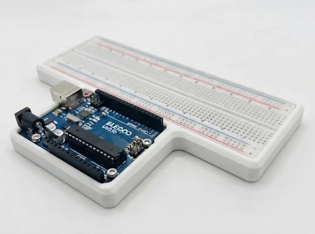 Тримач для Arduino Uno та макетної плати, білий - зображення 1